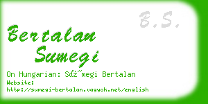 bertalan sumegi business card